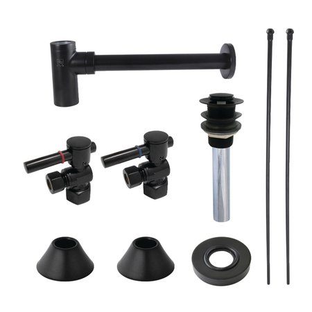 KINGSTON BRASS Plumbing Sink Trim Kit with Bottle Trap and Drain, Matte Black CC43100DLVKB30